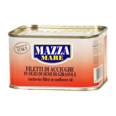 Anchovy fillets in sunflower oil MAZZA, 600 g / 306 g